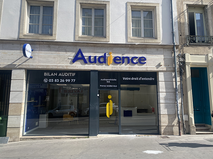 Devanture du magasin d'audioproth&egrave;se Audience &agrave; Nancy